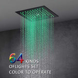 Cascada Royale Recessed 12" LED Music Shower Head with Rainfall & Spa Mist