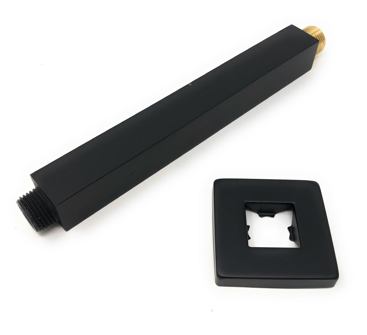 8 inch square ceiling mounted shower arm matte black finish solid brass