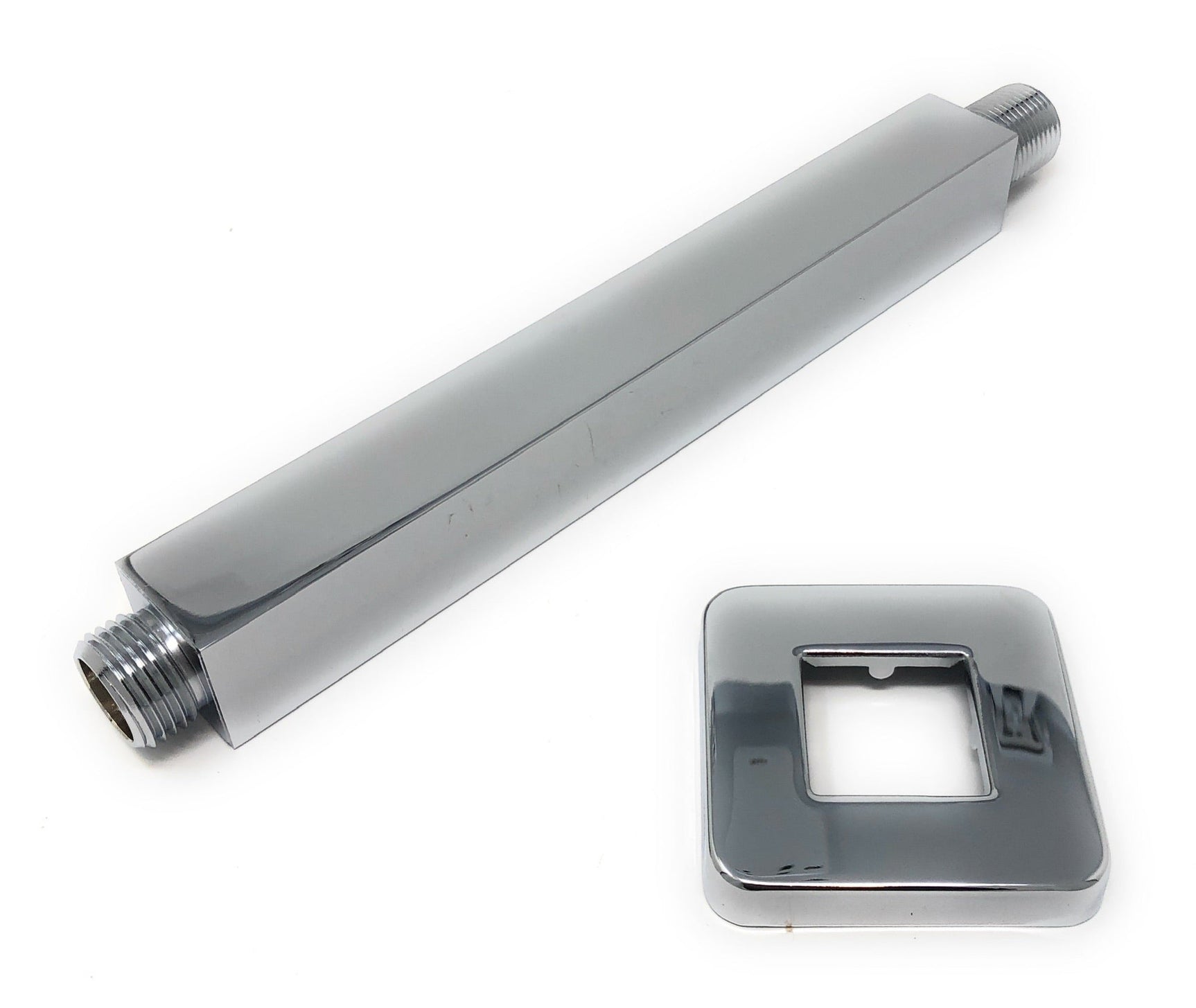 8 inch square ceiling mounted shower arm chrome finish 1/2 NPT thread