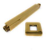 8 inch square ceiling mounted shower arm Polished gold finish solid brass