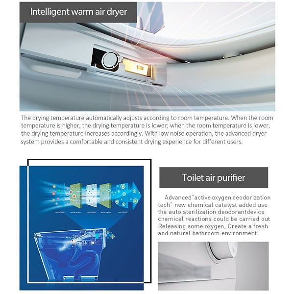 Cascada Torino Wall-Hung Smart Toilet, Dual Flush System