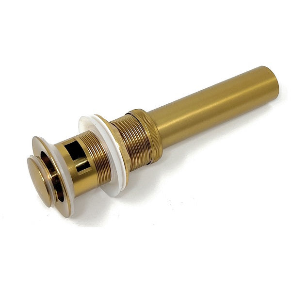 Side profile of push button pop-up sink drain with silicone seal and overflow hole