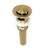Brushed gold Cascada bathroom sink drain stopper with corrosion-resistant finish