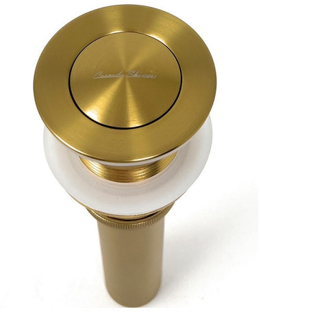 Cascada Brass Push-Button Drainer Pop-up Bathroom Sink Drain Stopper with Overflow