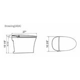 Cascada Cliff One-Piece Smart Bidet Toilet, Auto Flush, Heated Seat & Warm Air Dryer