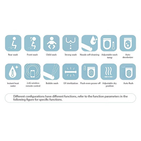 Cascada Florence Smart Bidet Toilet, ADA, Auto Open Lid & Heated Wash System