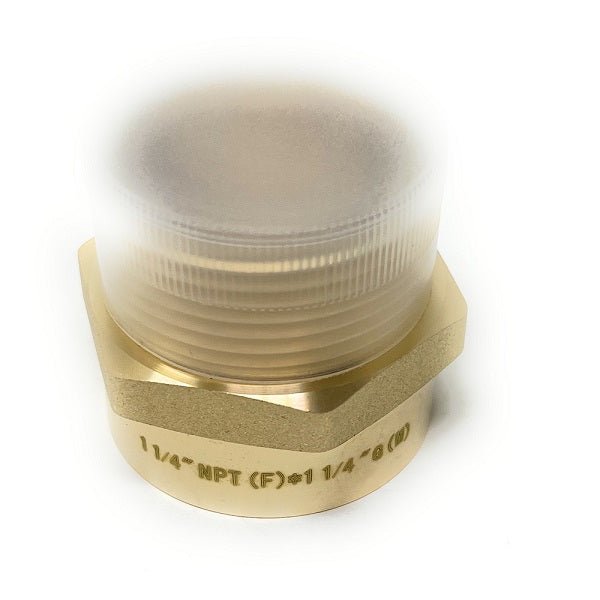 G Thread Metric BSPP Male to NPT Female Adapter, 1-1/4" x 1-1/4", lead-free, durable pipe fitting for secure plumbing and industrial connections.