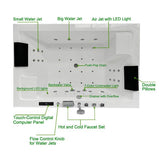 Jet detail showing 9 large and 12 small water jets with powerful 1.5HP pump