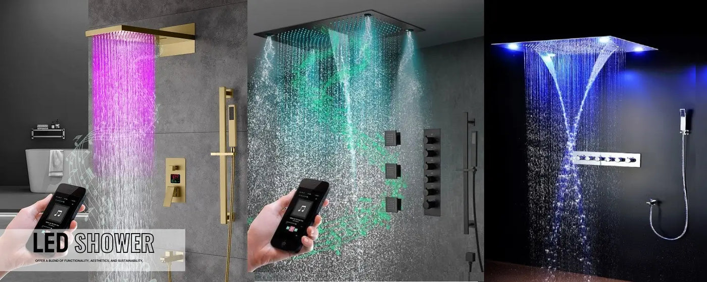 Waterfall Shower Heads and LED Shower Systems – Cascada Showers