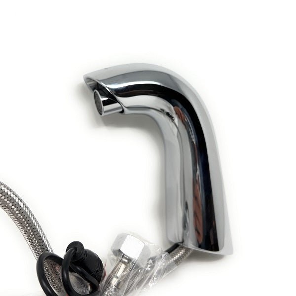 Chrome shower head with flexible hose and nozzle of AquaSense sensor faucet