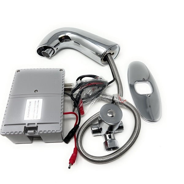 Bathroom faucet assembly with control box and wiring of AquaSense sensor faucet