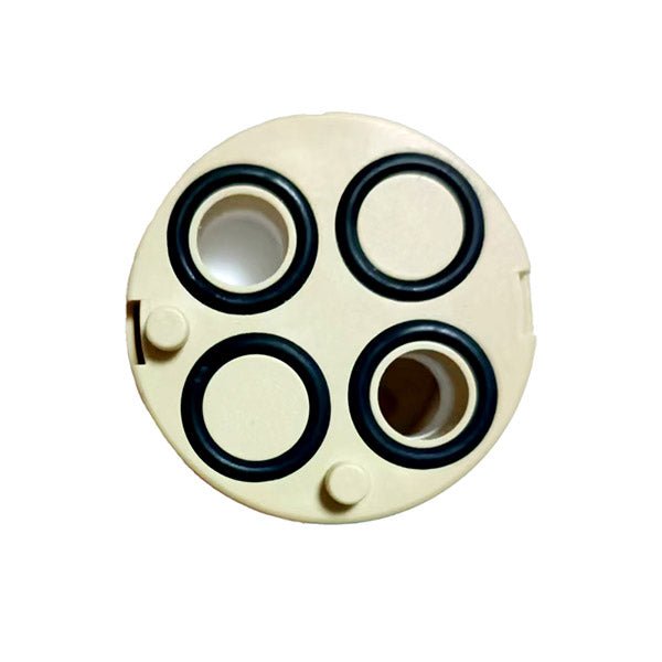Close-up of New Shower Diverter Cartridge Threads and Seals