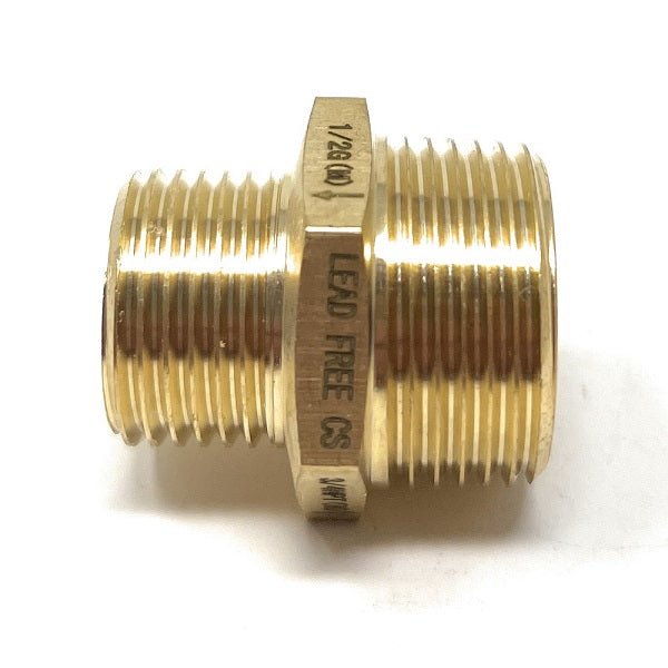 BSPP to NPT Brass Pipe Adapter 1/2" G Male to 3/4" NPT Male – Cascada Showers