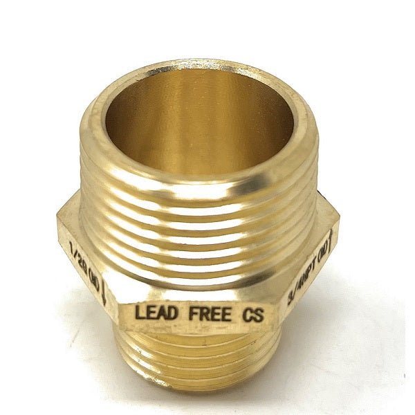 Lead-Free Brass 1/2" G to 3/4" NPT Male Adapter for Water Pipe Connection