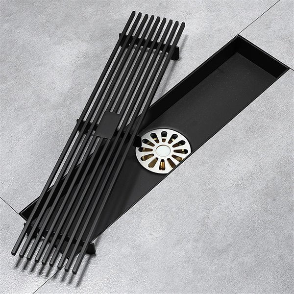12" Matte Black Linear Shower Drain – Cascada Showers