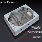 Cascada 23"x31" recessed LED Rain Shower Head (3-Function) - Cascada Showers