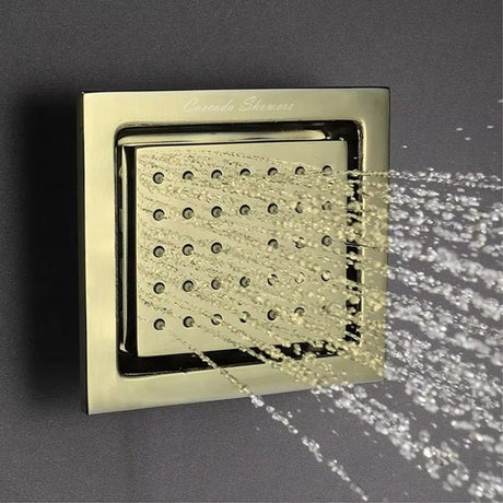 Cascada 4" Square (34-Nozzle) Body Spray Jet Shower