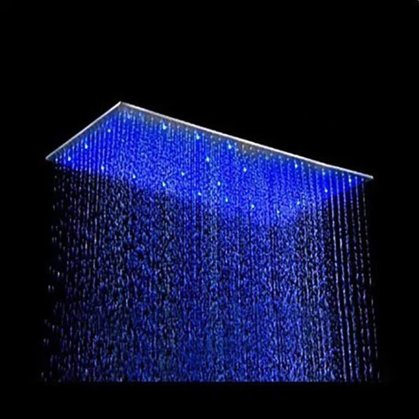 Cascada 8"x16" Stainless Steel Rainfall LED Shower Head