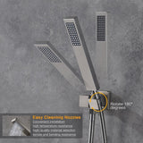 Handheld shower with stainless steel hose and adjustable wall holder