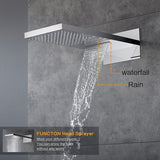 9x22 stainless steel rainfall and waterfall shower head in polished chrome