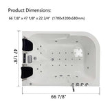 Cascada Amalfi Smart Hotel Grade Jacuzzi Bathtub LED Music Whirlpool Shower Tub