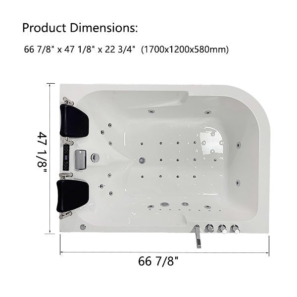 Cascada Amalfi Smart Hotel Grade Jacuzzi Bathtub LED Music Whirlpool Shower Tub