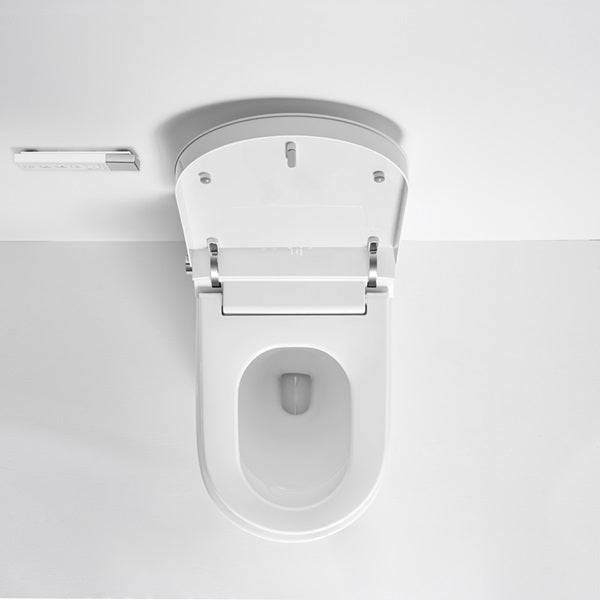 Annecy smart toilet side view showing ambient light panel and sleek white ceramic spa-style design