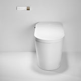Spa-style bathroom featuring Annecy smart toilet with ambient lighting creating relaxing evening atmosphere