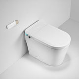 Annecy smart toilet side ambient LED lighting in blue creating spa-like atmosphere in modern bathroom