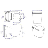 Technical drawing of a toilet with dimensions Annecy smart toilet