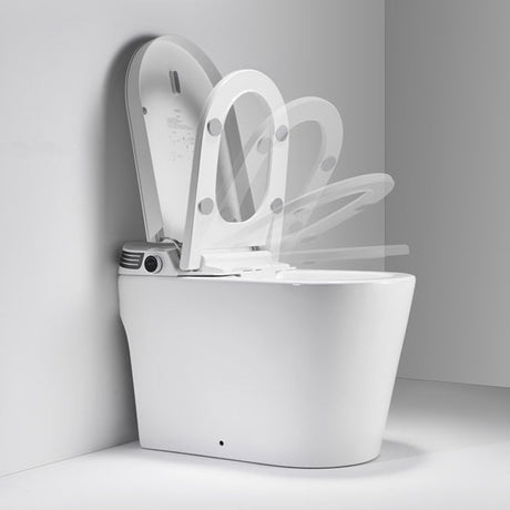 Digital display showing SPA wash mode activated on Annecy smart toilet for relaxing pulsating bidet experience