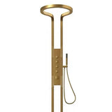 Cascada AquaTech Elite 80" Brushed Gold Circular Shower Panel System - Cascada Showers