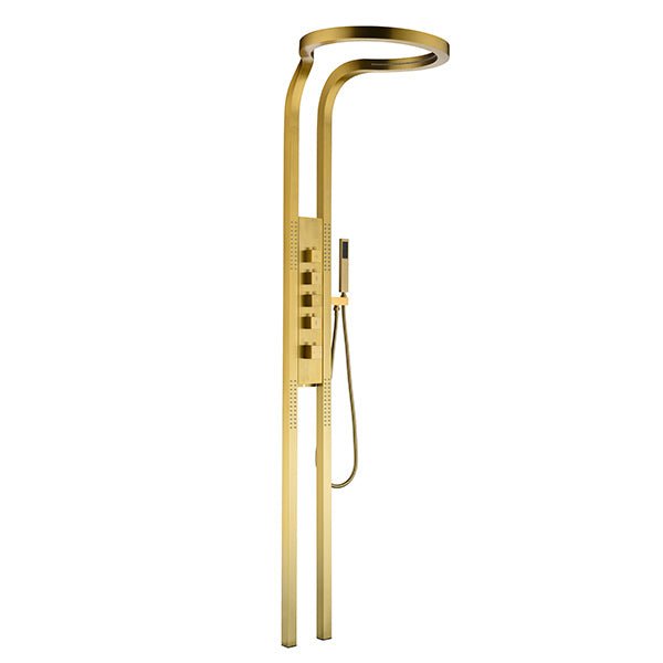 Cascada AquaTech Elite 80" Brushed Gold Circular Shower Panel System - Cascada Showers