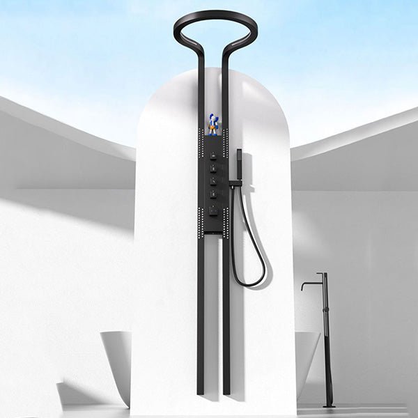 Cascada AquaTech Elite 80" Matte Black Circular Shower Panel System - Cascada Showers