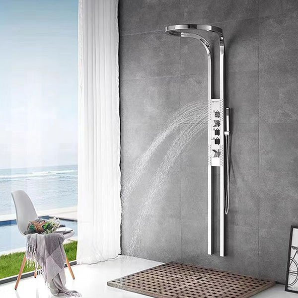 Cascada AquaTech Elite 80" Polished Chrome Circular Shower Panel System - Cascada Showers