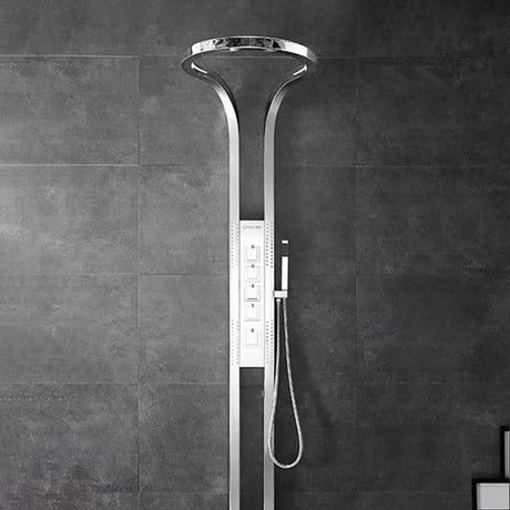 Cascada AquaTech Elite 80" Polished Chrome Circular Shower Panel System - Cascada Showers