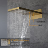 Cascada Aspen 9"x22" Brushed Gold LED Shower System - Cascada Showers