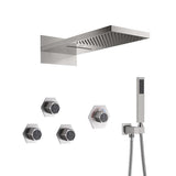 Cascada Aspen 9"x22" Brushed Nickel LED Shower System - Cascada Showers