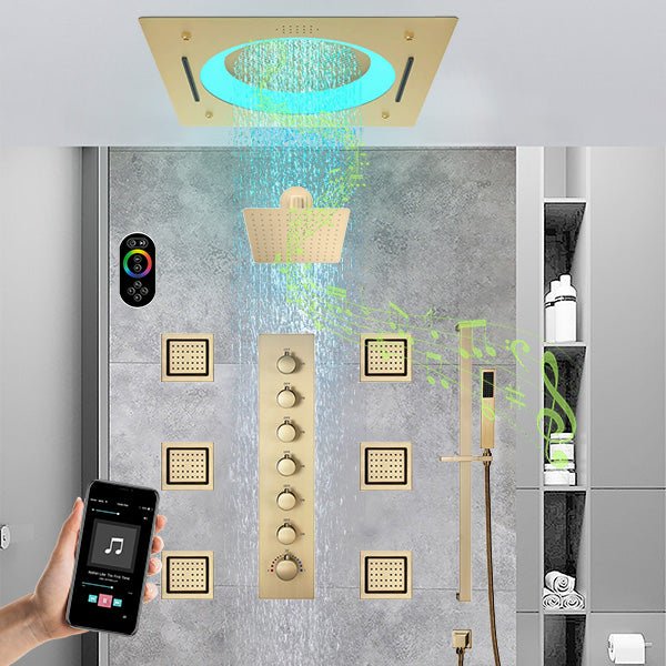 Cascada Bellagio 22" LED Music Dual Rainfall Shower System