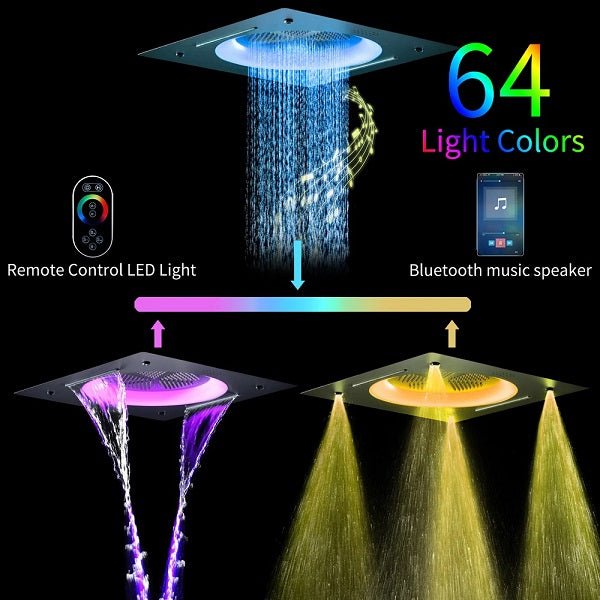 Cascada Bellagio 22" LED Music Dual Rainfall Shower System