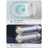 Heated toilet seat and warm air drying vent.