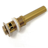 Gold finish pop-up drain stopper with detachable strainer basket and universal fit