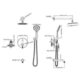 Cascada Bronzo 8" Shower Set with Bathtub Spout - Cascada Showers