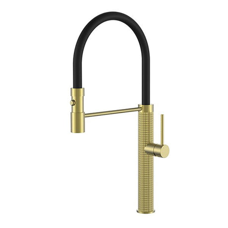 Cascada Brushed Gold Pull Down Kitchen Faucet With Sprayer - Cascada Showers