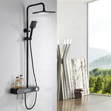 Cascada Caesar 8" Matte Black Thermostatic Digital Shower Faucet System - Cascada Showers