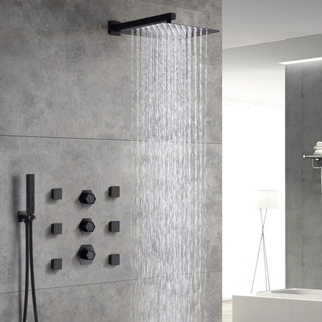 Cascada Camellia 12" Matte Black Shower System - Cascada Showers