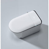 White electronic device with a digital display on a light gray background