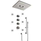 Cascada Davos 16" Brushed Nickel LED Music Shower System - Cascada Showers