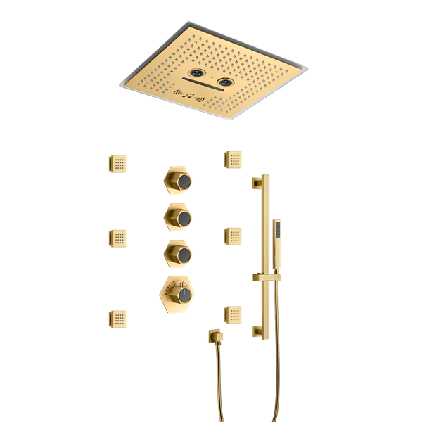 Cascada Davos 16" LED Music Shower System - Cascada Showers