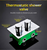 Cascada Dual-Function Thermostatic Valve – 2-Handle Modern Shower Valve with Temperature Control